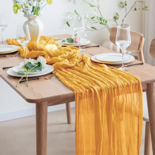 Chemin de Table Mousseline Jaune