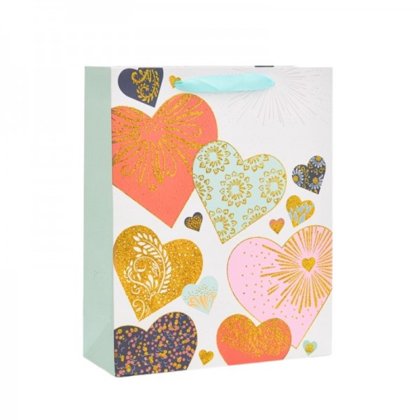 Grand Sac cadeau motif Coeur -...