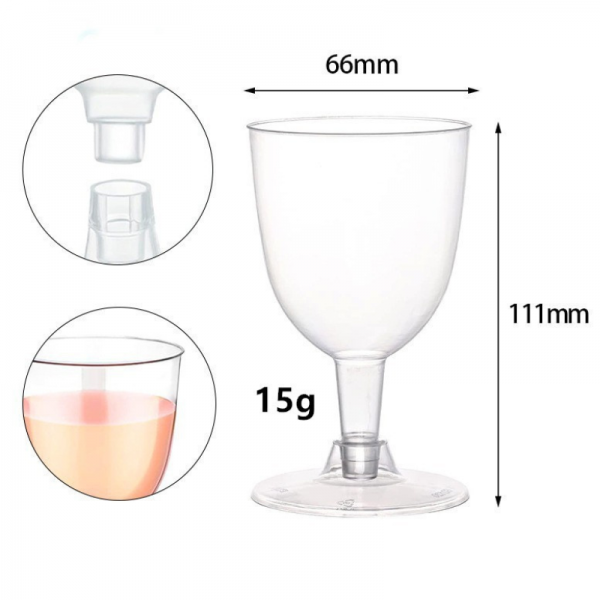 6 verres à vin 160 ml- Plastique...