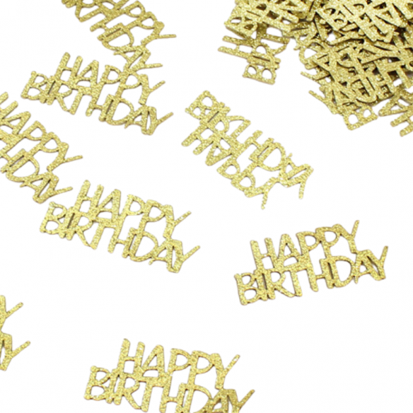 Confettis papier glitter doré happy birthday x20