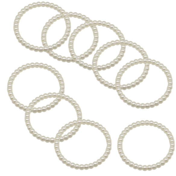 Sachet 10 Ronds de serviette perle - diamètre 48mm