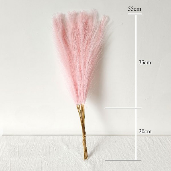 Tige pampa synthétique rose clair- H55cm