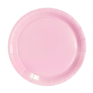 10 assiettes rose cartonnées, 23cm