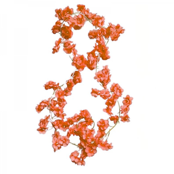 Guirlande de petites fleurs de cerisier artificielles Orange