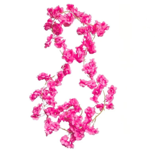 Guirlande de petites fleurs de cerisier artificielles Rose Fuchsia