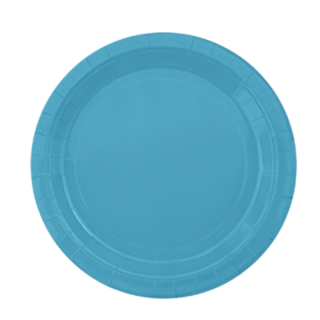 10 assiettes bleu cartonnées, 23cm