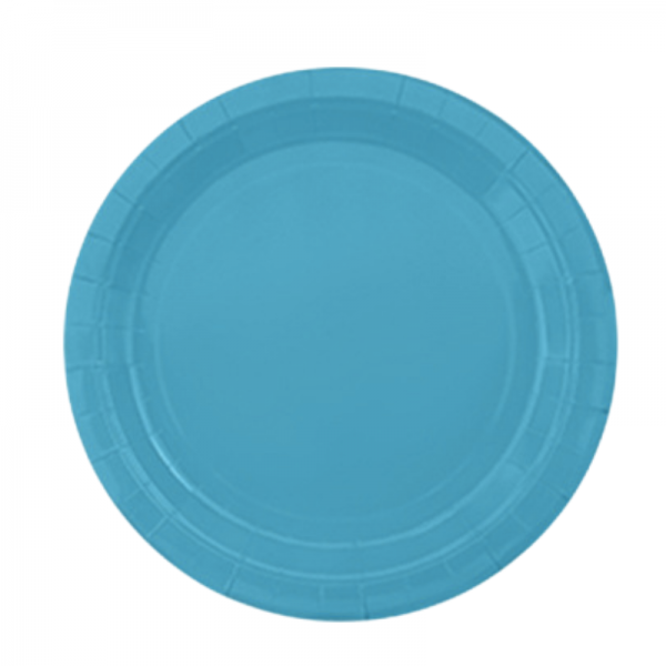 10 assiettes bleu cartonnées, 23cm