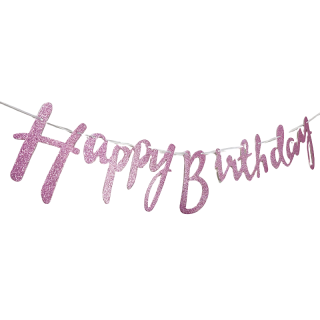 Guirlande Happy Birthday Glitter Rose