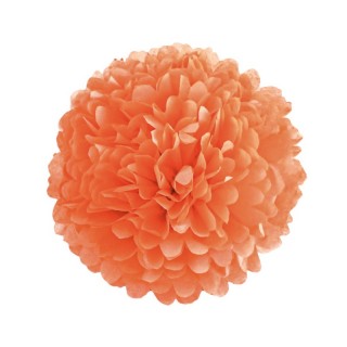 Pompon papier de soie Orange 35cm