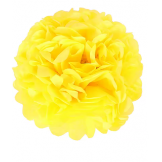 Pompon papier de soie Jaune 35cm