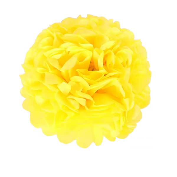 Pompon papier de soie Jaune 35cm Pompon papier de soie Jaune 35cm