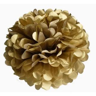 Pompon papier de soie Doré 20cm
