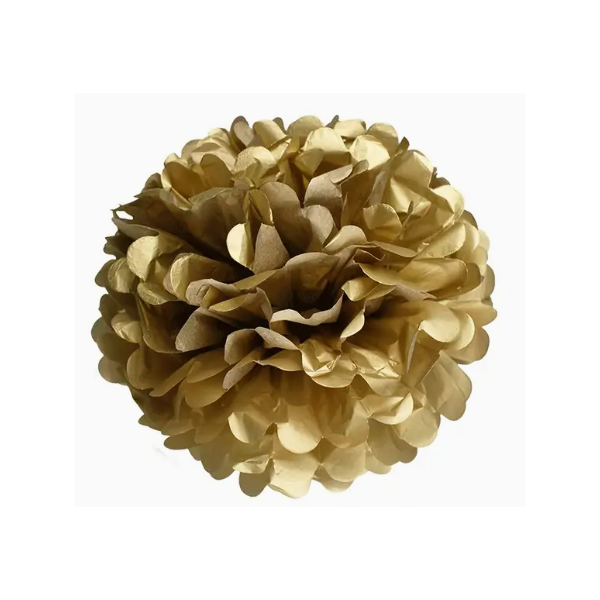 Pompon papier de soie Doré 20cm