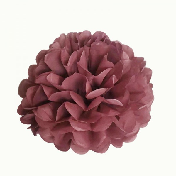 Pompon papier de soie Vieux Rose 20cm Pompon papier de soie Vieux Rose 20cm