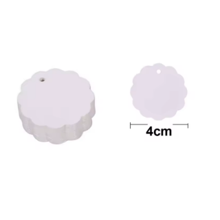 10 Etiquettes feston Blanche - 4CM