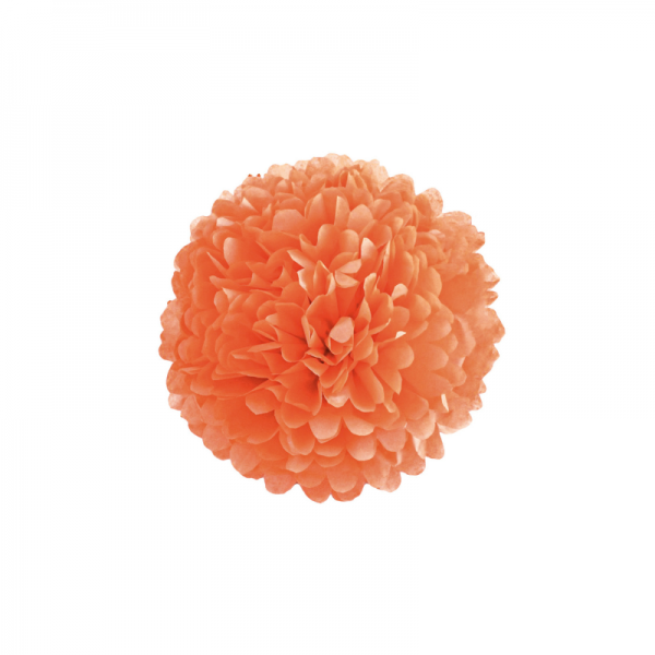 Pompon papier de soie Orange 20cm