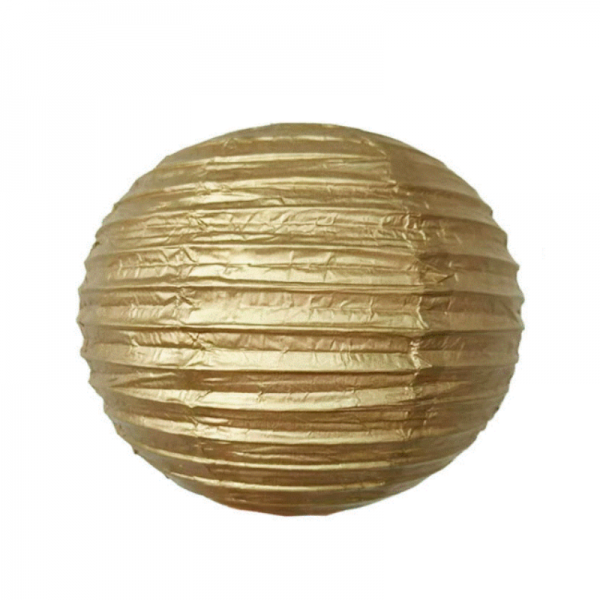 Boule Lampion papier Doré 25cm