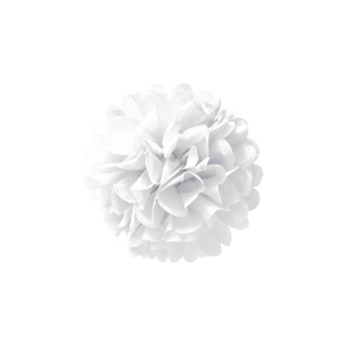 Pompon papier de soie Blanc 20cm