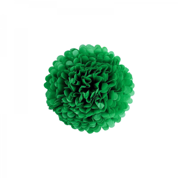 Pompon papier de soie Vert Foncé 20cm