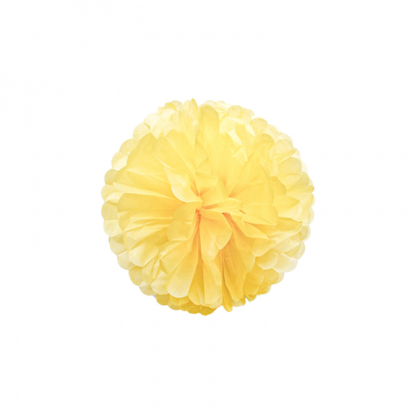 Pompon papier de soie Jaune  20cm