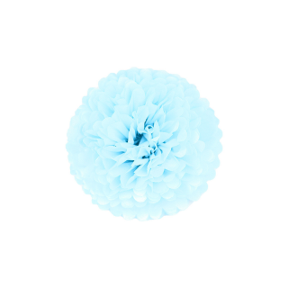Pompon papier de soie Bleu Clair 20cm