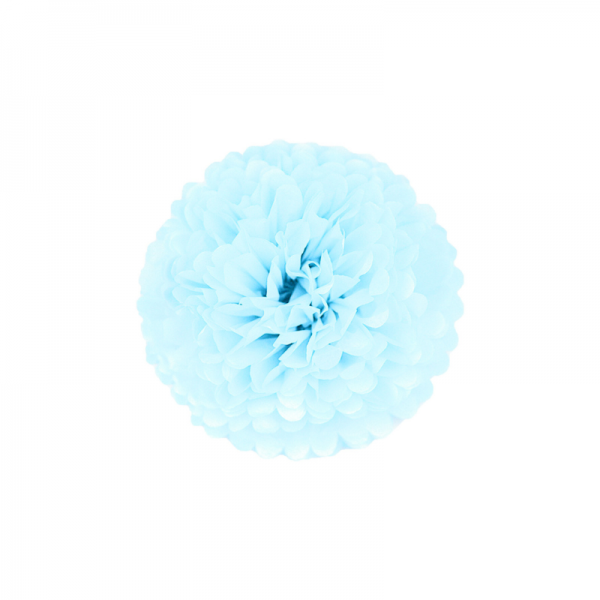 Pompon papier de soie Bleu Clair 20cm