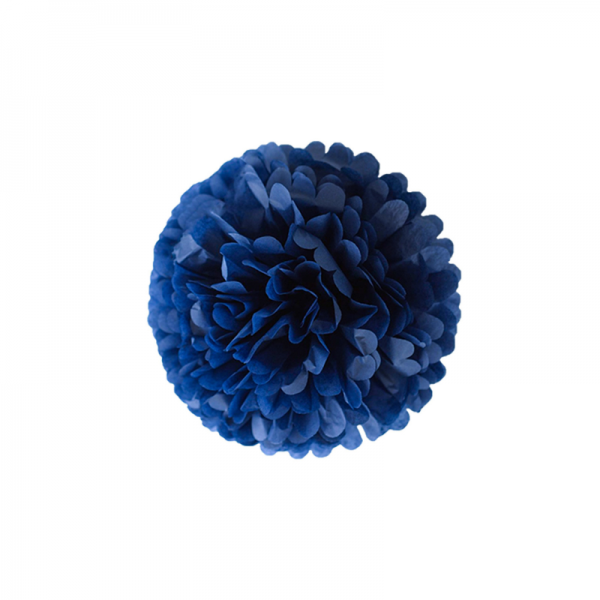 Pompon papier de soie Bleu Roi 20cm