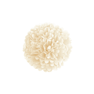 Pompon papier de soie Ivoire 20cm