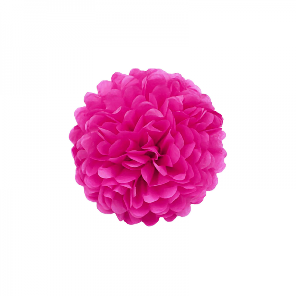 Pompon papier de soie Fuchsia 20cm