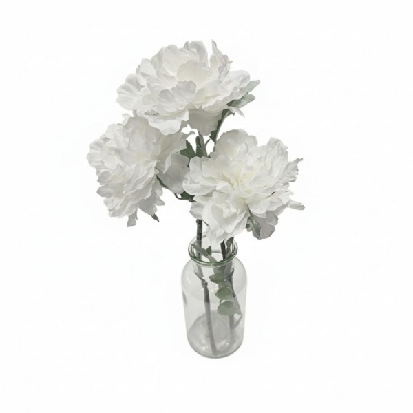 Tige 3 pivoines Blanche