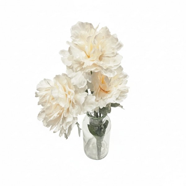 Tige 3 pivoines Ivoire Tige 3 pivoines Ivoire