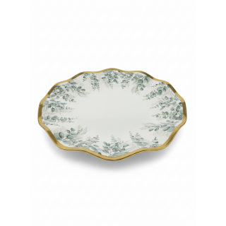 8 Assiettes bord feuillage...