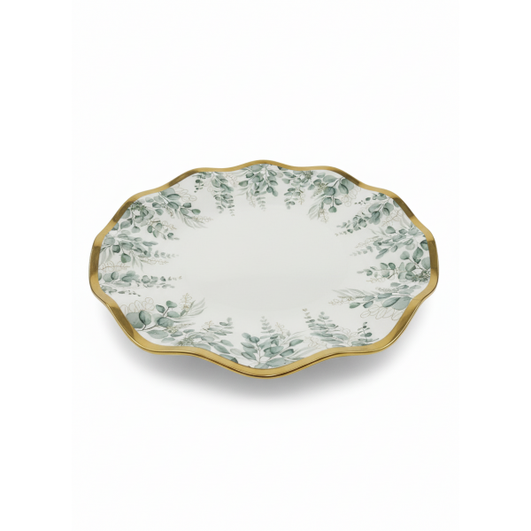 8 Assiettes bord feuillage...