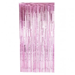 Rideau frange brillant rose - 1m xH2m