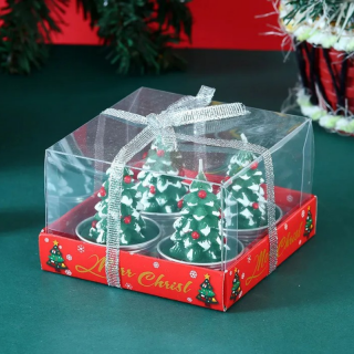 Lot de 4 bougies Sapin de Noël