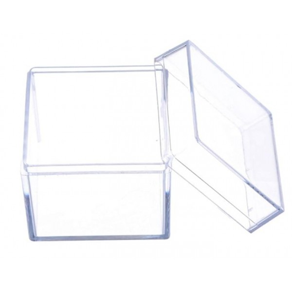 Boite dragées cube plexi- 5x5cm