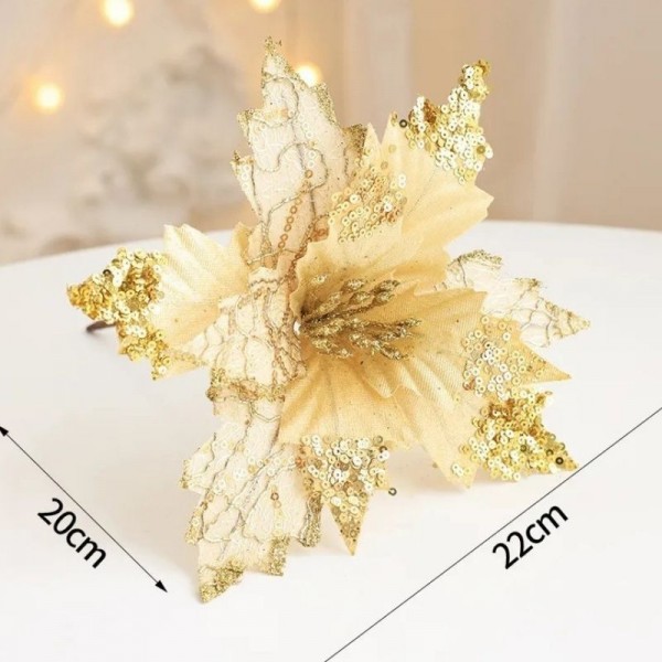 Poinsettia Sequin Doré