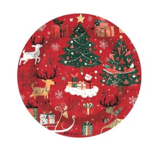 10 Assiettes festifs Noel rouge
