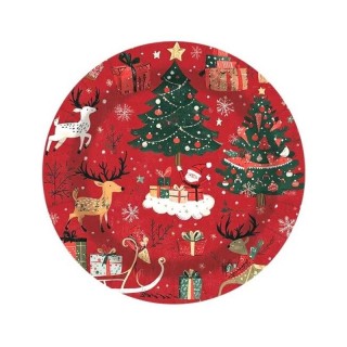 10 petites Assiettes festifs Noel rouge
