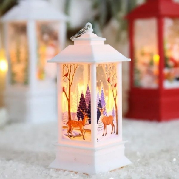 Petite lampe blanche motif Cerf