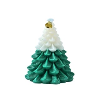 Bougie Sapin de Noel Vert et Blanc