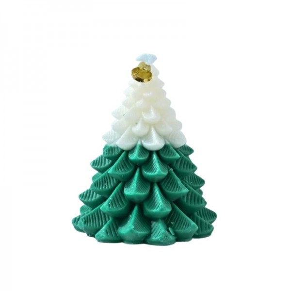 Bougie Sapin de Noel Vert et Blanc