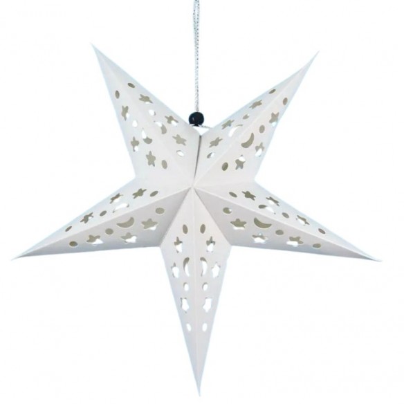 NH4846984|45cm Blanc Étoile à Cinq Branches