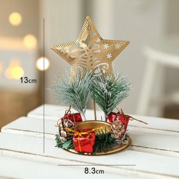 Bougeoir Etoile métal doré -13*8cm