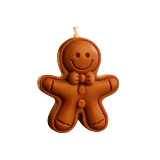 Bougie parfumée bonhomme en pain d'épices marron Clair