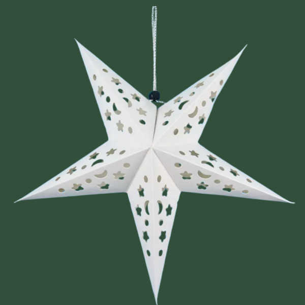 Lanterne Étoile Blanche à suspendre -...