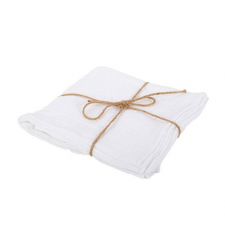 4 serviettes gaze de coton Blanche