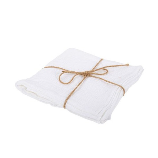 4 serviettes gaze de coton Blanche