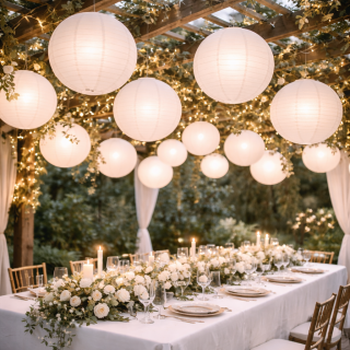 Boule Lampion papier Blanc...