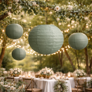 Boule Lampion papier vert...